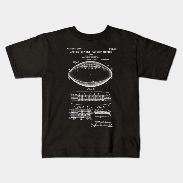 American Football Patent Kids T-Shirt by Woah_Jonny